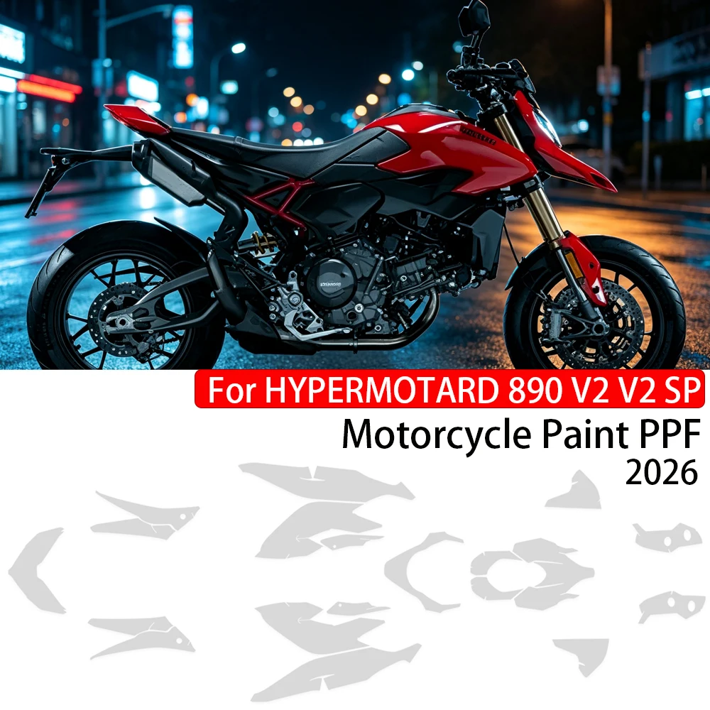 For DUCATI HYPERMOTARD 890 V2 V2 SP 2026 PPF Paint Protection Film Motorcycle Real Material TPU Anti-scratch Film Accessories