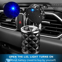 Car Cigarette Ashtray Cup With Lid With LED Light Portable Detachable Vehicle Ashtray Holder Cigarette Ashtray Auto Accessories