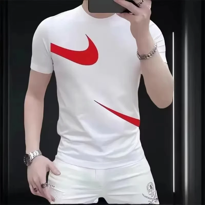 

2025 2026, новая модная брендовая футболка из плотного хлопка с короткими рукавами и принтом для мужчин, летний новый свободный топ для американских пар