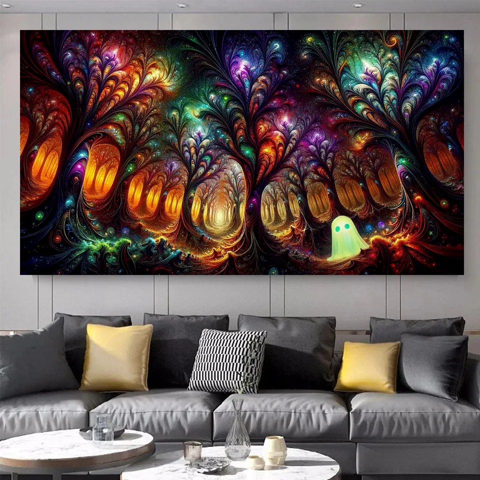 

The Frightful Forest trees landscape 5d Diy Diamond Painting,Picture Rhinestones Embroidery Mosaic Cross Stitch Mysterious Art,