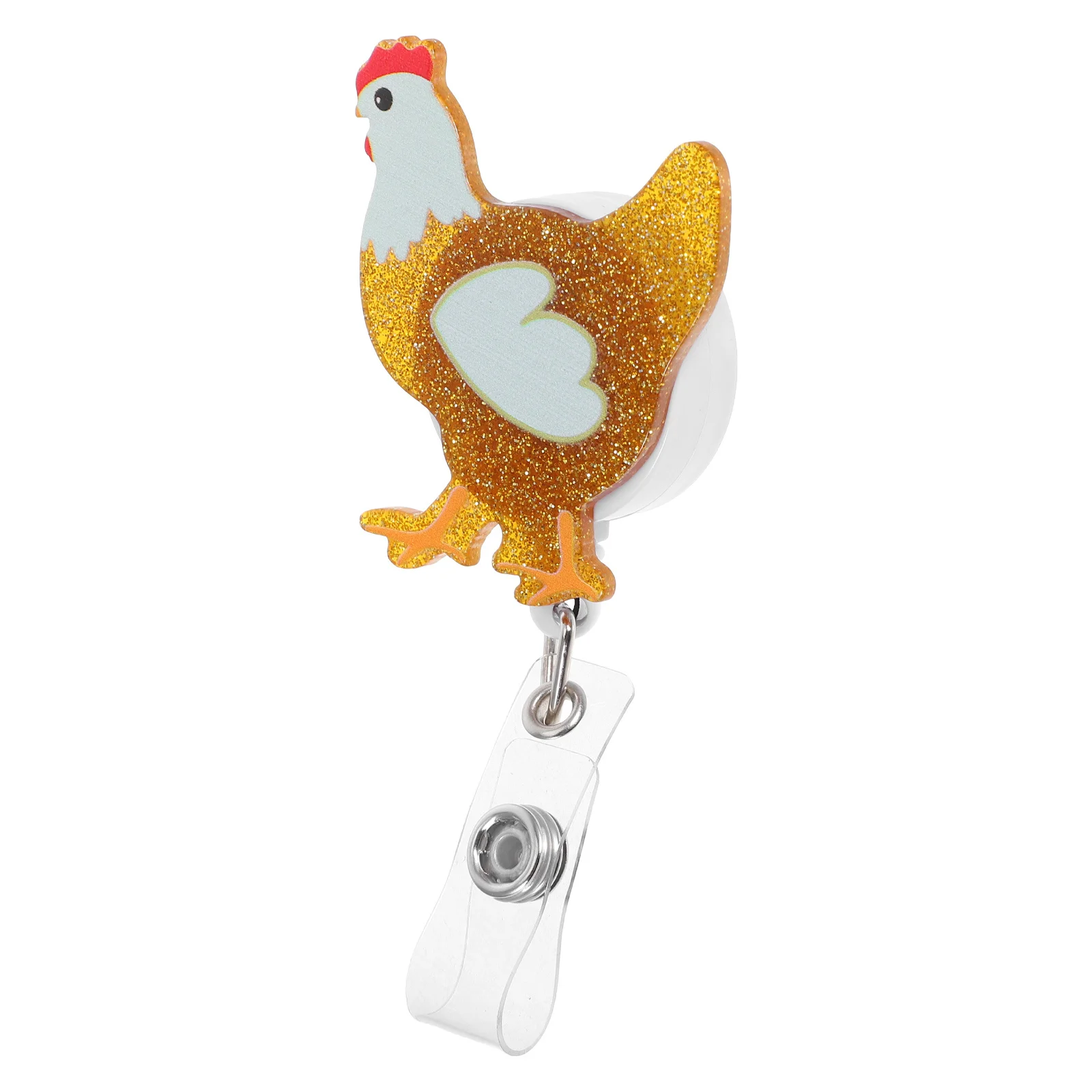 

Cute Chicken Badge Reel Retractable Alligator Clip Nurse Doctor Medical Student Id Holders Eyecatching Design