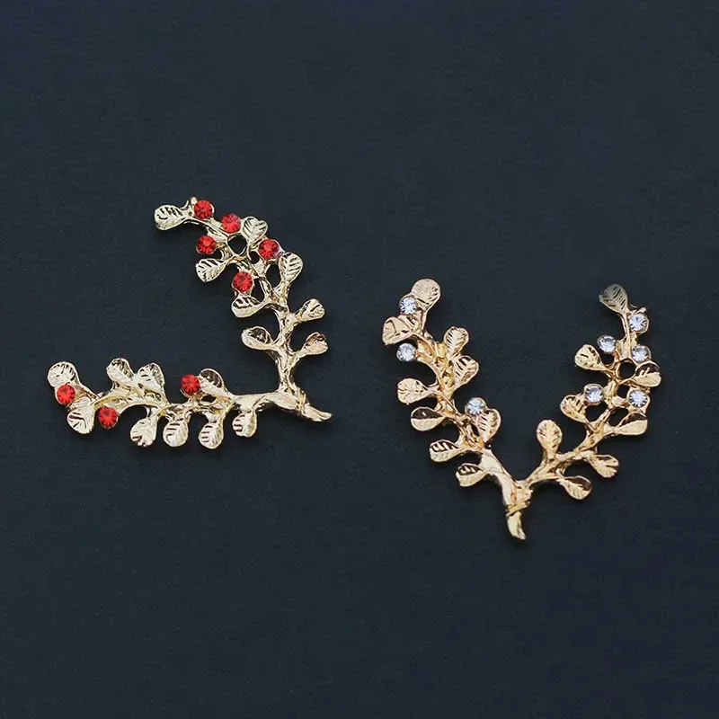Engood 100Pcs Rhinestones Branch Buttons Sewing Trim & Embellishments Craft for DIY Bridal Bouquet Decoration Hair Accessories