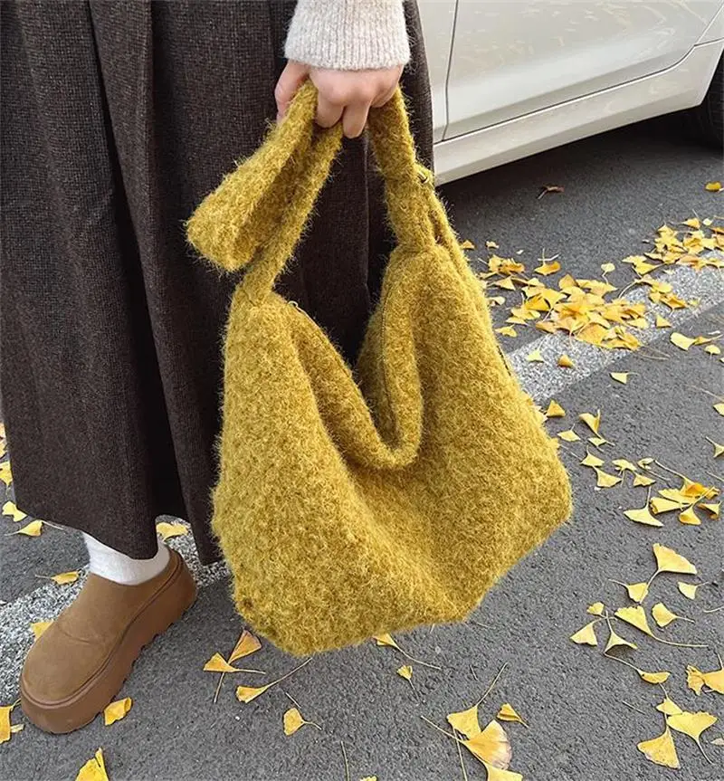 حقيبة كتف نسائية من القطيفة للخريف والشتاء بسحاب ذات سعة كبيرة وحزام كتف واحد وحقيبة كروس بسيطة للركاب #4