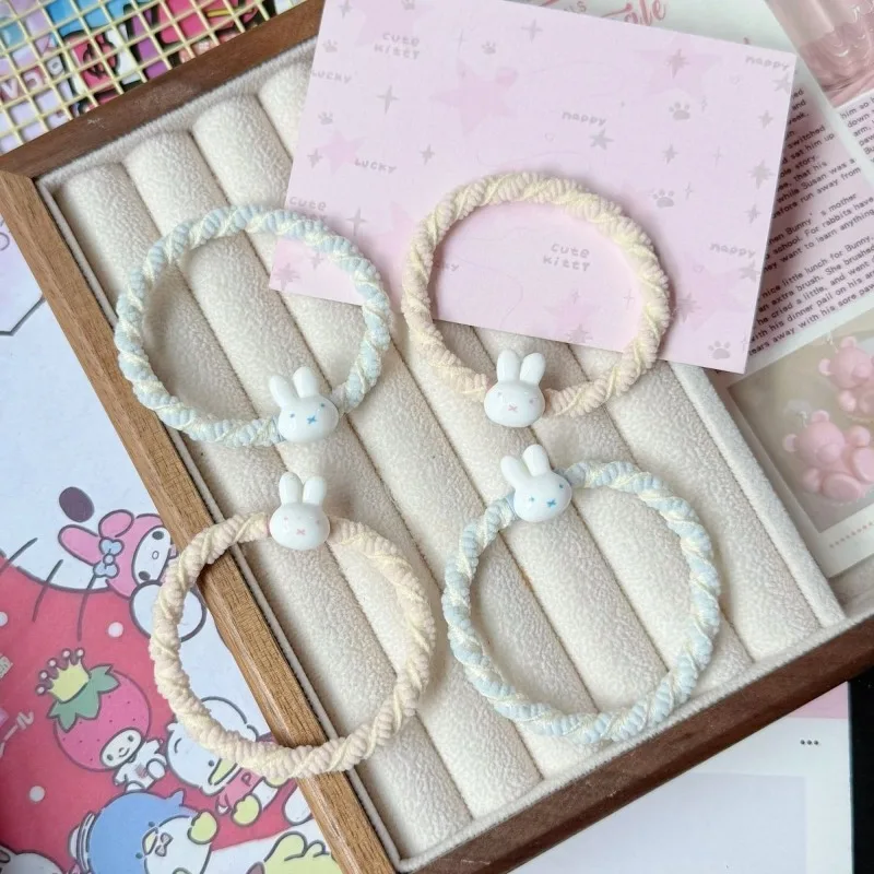 

New Kawaii Miffy Rabbit Macaron Color Hair Hoop Headband Couple Hair Rope Headwear High Beauty Girl Gift