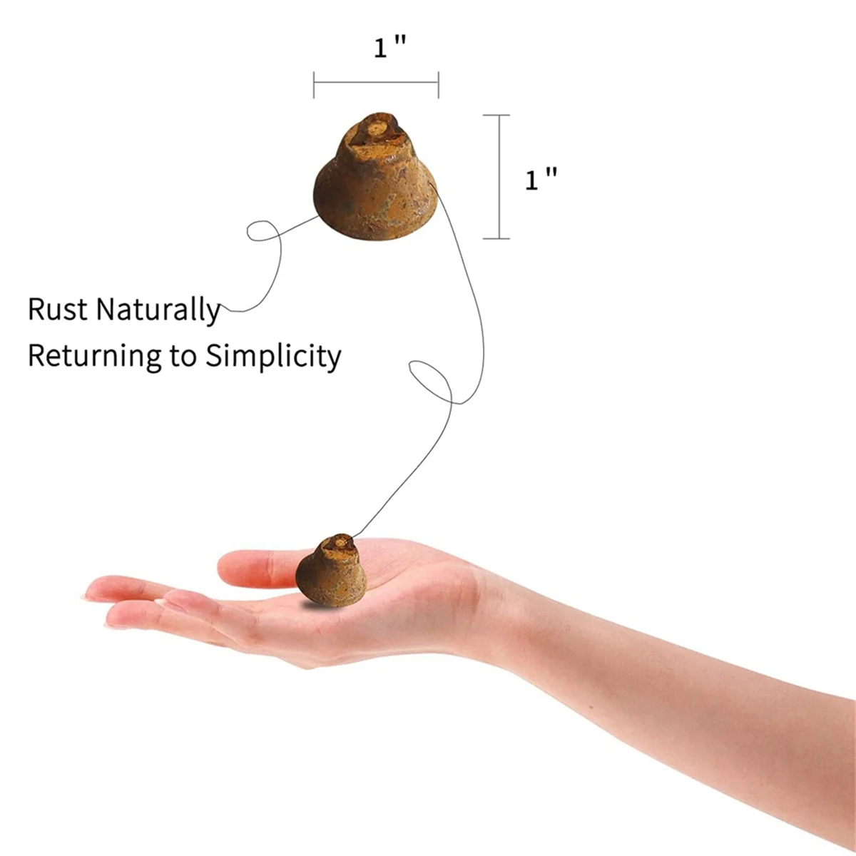 

NNVC 50 шт. мини-колокольчики, рождественские колокольчики, для изготовления колокольчиков в виде венка, праздничные украшения дома (иржавые 1 дюйм)