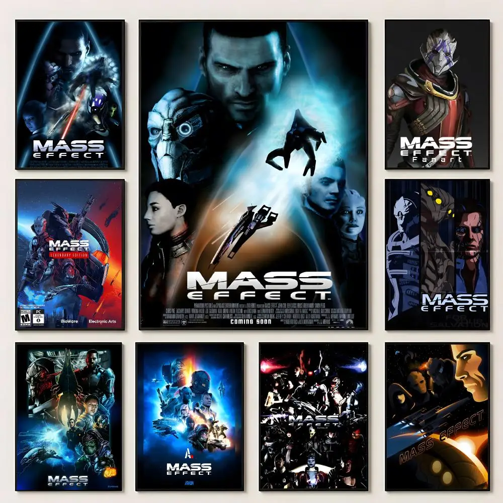 Game Mass Effect Legendary Edition Poster Self‑Adhesive Waterproof PP Poster Coffee House Bar Wall Art Sticker Room Home Decor