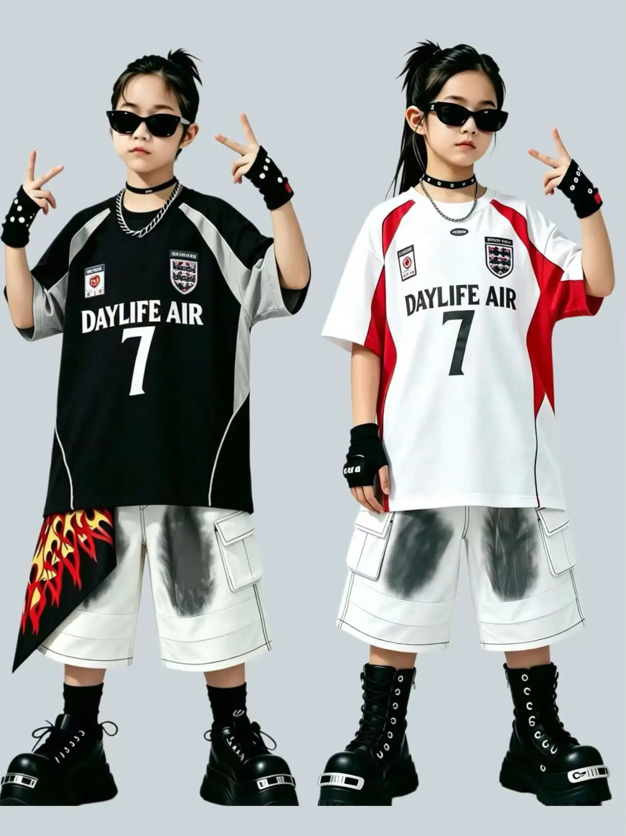 Conjunto de Roupas de Performance Hip Hop para Meninos, Moda Infantil para o Dia das Crianças, Conjunto de Verão Estiloso, Ro...