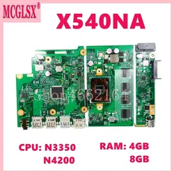 X540NA With N3350/N4200 CPU 4GB/8GB-RAM Notebook Mainboard For Asus X540 X540N X540NA R540N D540NA X540MA Laptop Motherboard