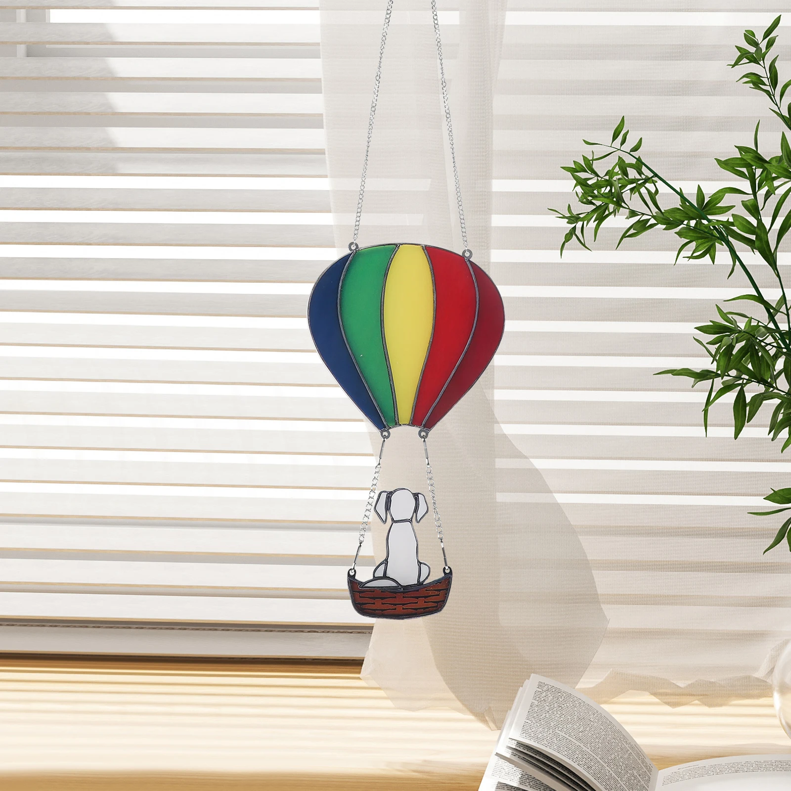 Window Hanging Rainbow Hot Air Balloon Decorations Model Acrylic Colorful Ornament