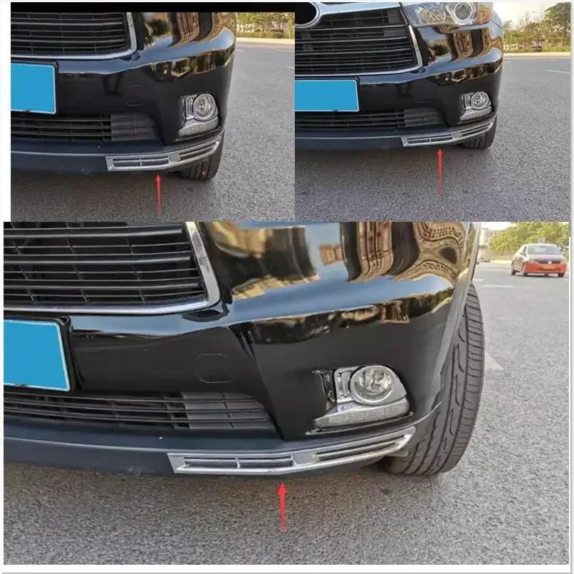 

Автомобильные аксессуары, накладка на передний бампер, декоративная накладка на головку бампера для Toyota Highlander 2014 2015 2016 2017Хром, 2 шт.