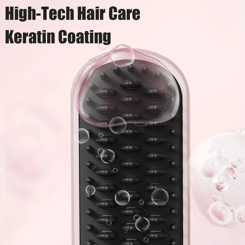 فرشاة فرد الشعر اللاسلكية - مشط تمليس محمول، 4 إعدادات لدرجة الحرارة، قابل لإعادة الشحن عبر USB، طلاء سيراميك للسفر والمنزل #3