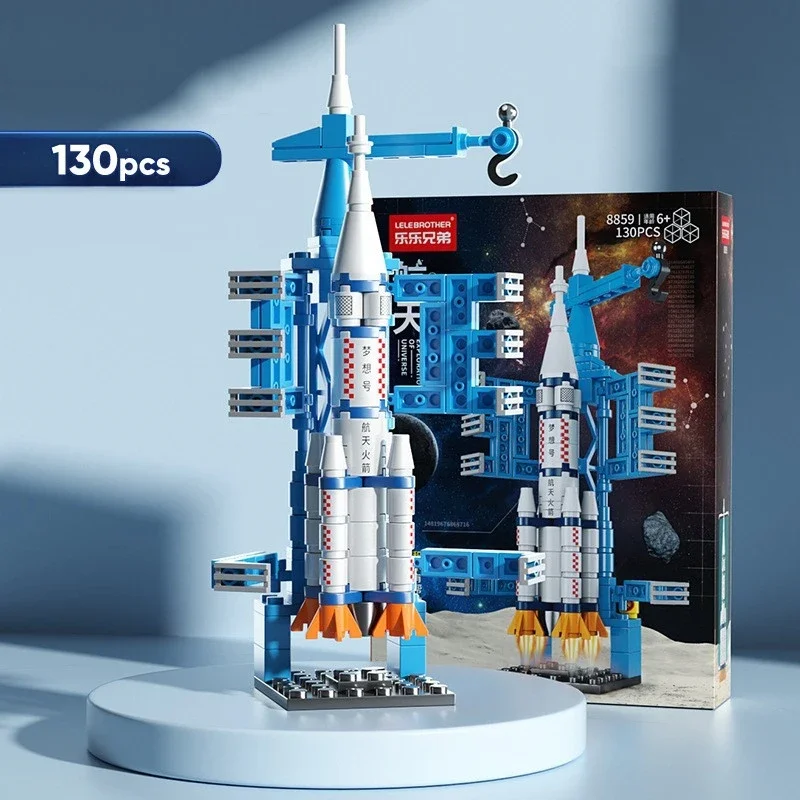 107 pz fai da te Building Blocks Space Rocket Craft Launch Center Base Puzzle modello assemblaggio mattoni piccolo Set educazione ragazzi giocattolo