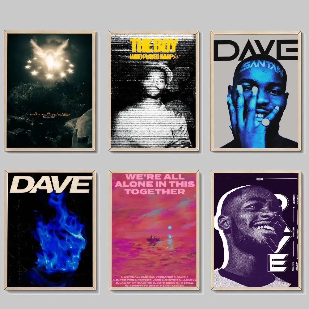 Pop Hip-Hop Rapper Santan D-Dave Album DIY Klebeposter Ausgefallener Wandaufkleber für Wohnzimmer Bar Dekoration Wanddeko