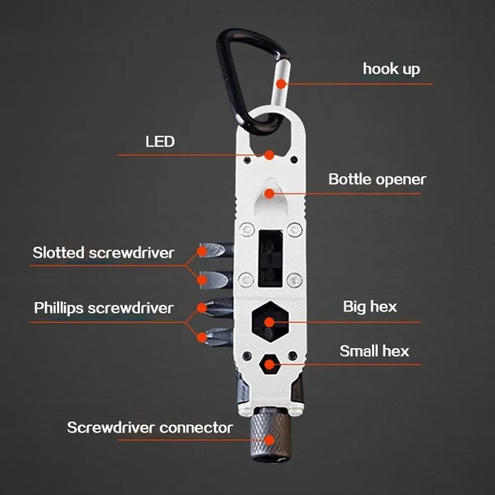Mini Multifunctionele Sleutelhanger Edc Outdoor Camping Draagbare Roestvrijstalen Pocket Tools Voor Wildernis Survival Dropshipping