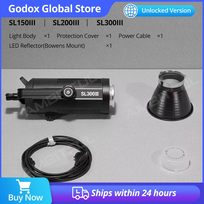 

Godox SL150III SL-150W III LED Video Light 150W Bowens Mount Daylight Balanced 5600K 2.4G Wireless X System Control by Godox APP
