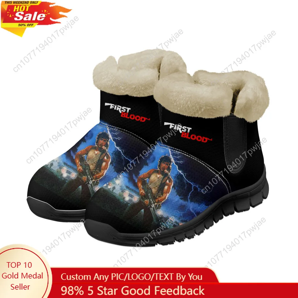 

John Rambo F-First B-Blood Snow Boots MensWomens Teenager Shoes Keep Warm Casual Winter Outdoors Boot Lightweight Sports