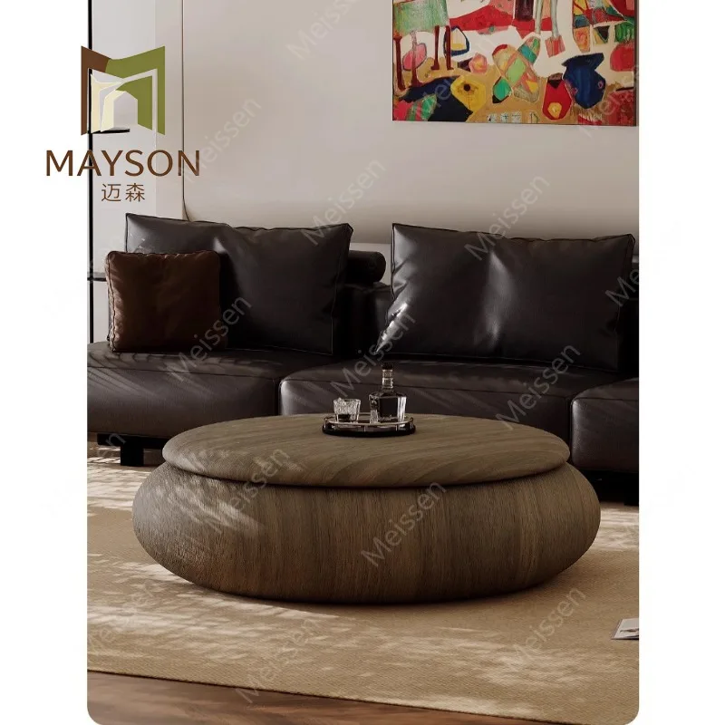 Simple black walnut art coffee table creativity, living room home large flat small apartment high-end solid wood