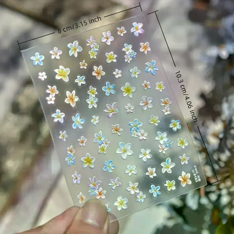 الملونة فالاينوبسيس فرانجيباني مشرق زهور الزنبق التدريجي حساسة رومانسية مسمار الفن ملصقات مانيكير الشارات الزينة #4