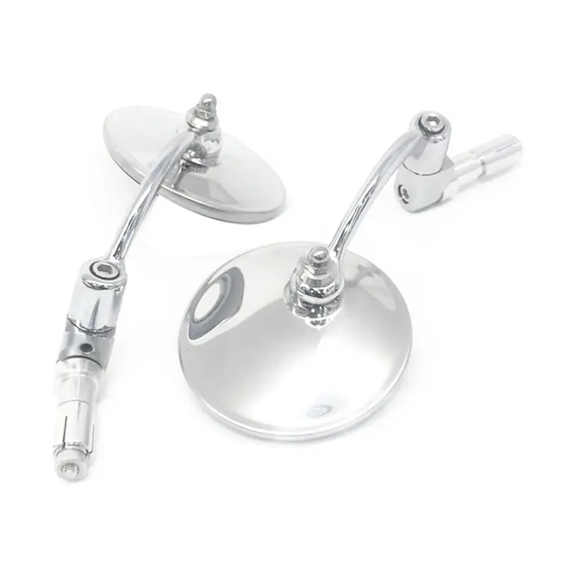 M50K-Motorbike Rearview Mirror Bent Bar Round Mirror Universal Handlebar Mirror Reflective Mirror Motorcycle Supplies