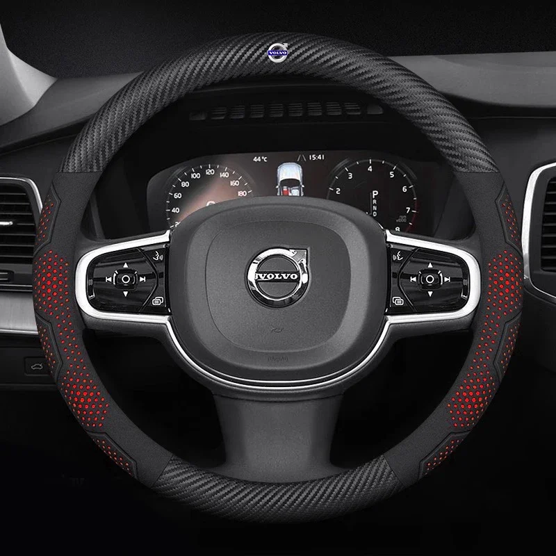 

For Volvo XC40 XC60 XC70 XC90 S40 S60 S80 S90 S90 V40 V60 V70 V90 C70 Carbon fiber Suede Leather Anti-slip Car Steering Wheel Co