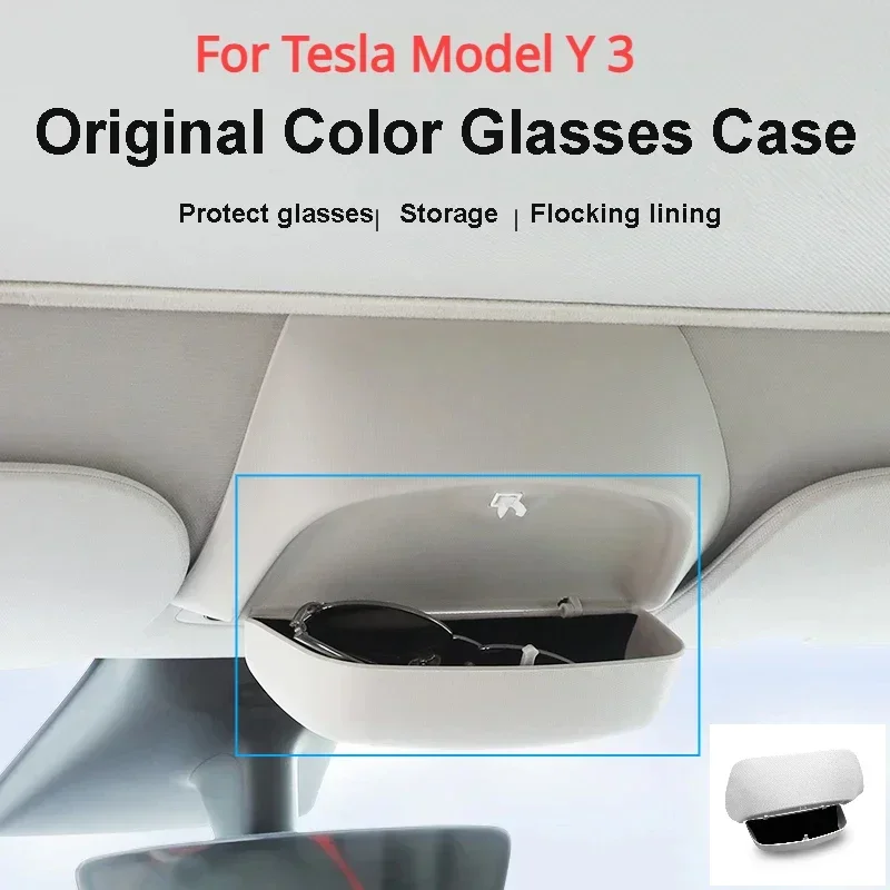 

Коробка для автомобильных очков Tesla Model Y 3, оригинальный автомобильный специальный дизайн, солнцезащитные очки, солнцезащитный козырек, зажим для хранения, аксессуар для модификации автомобиля