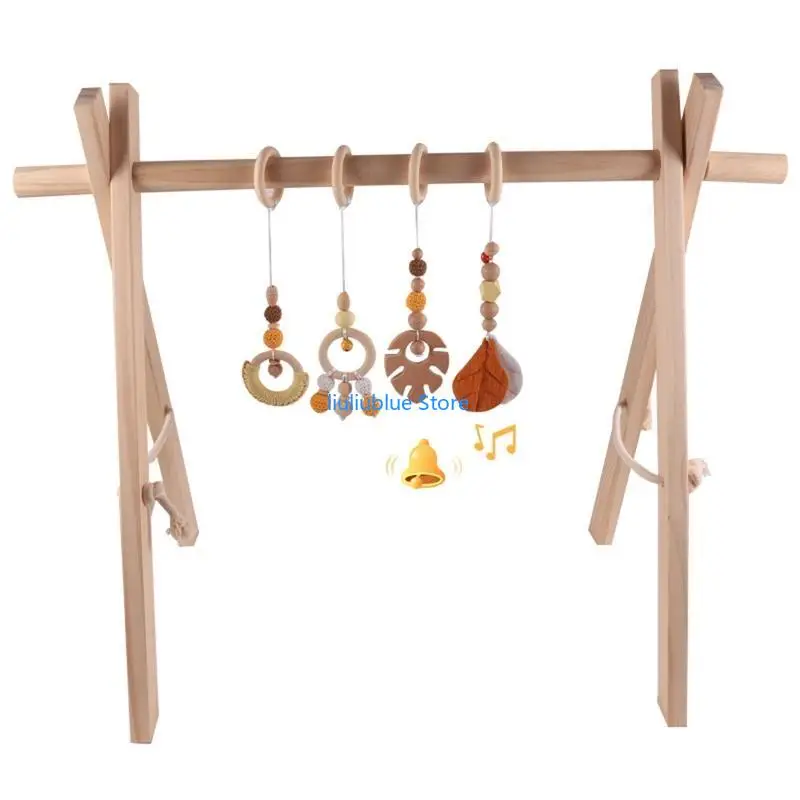 4x cuentas madera para bebés, juguetes hojas, juguetes para niños recién nacidos, gimnasio para jugar, estante, adorno