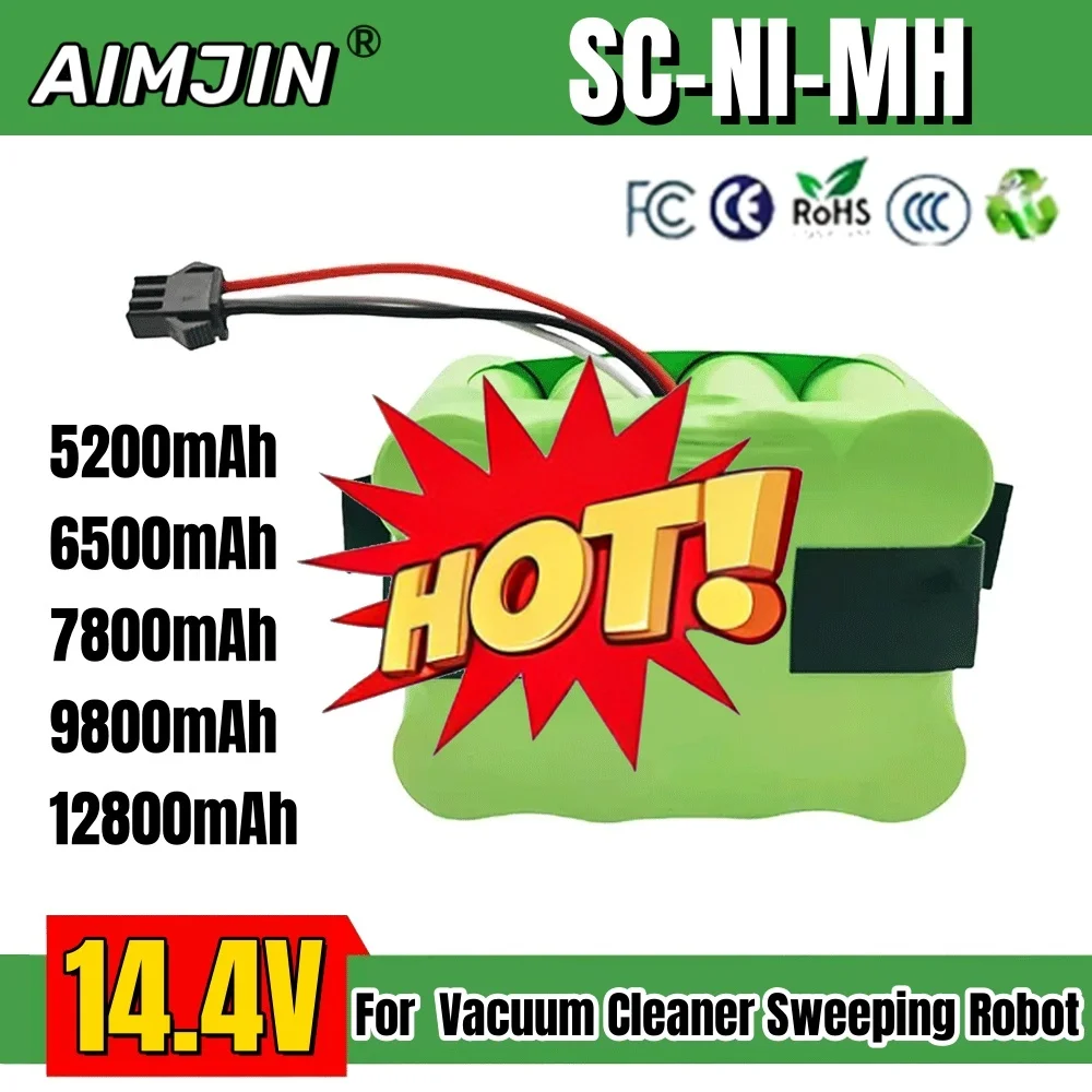 🔧🔧 100% New 14.4V Ni-MH SC Rechargeable Battery 6500mAh for KV8 XR210 XR210A XR210B XR510B XR510C Vacuum Cleaner Sweeping Robo