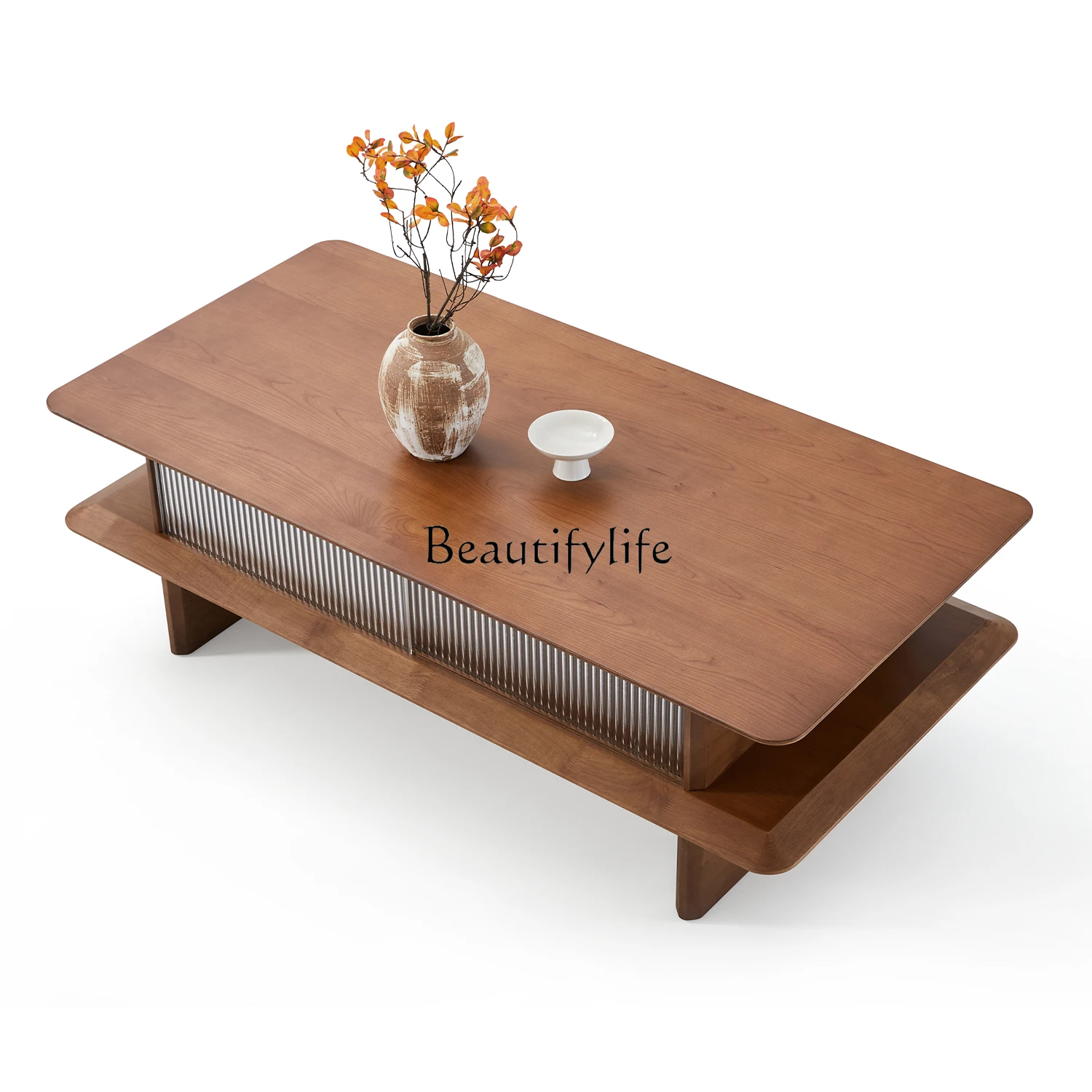 

3Medieval style solid wood coffee table living room household small apartment tea table