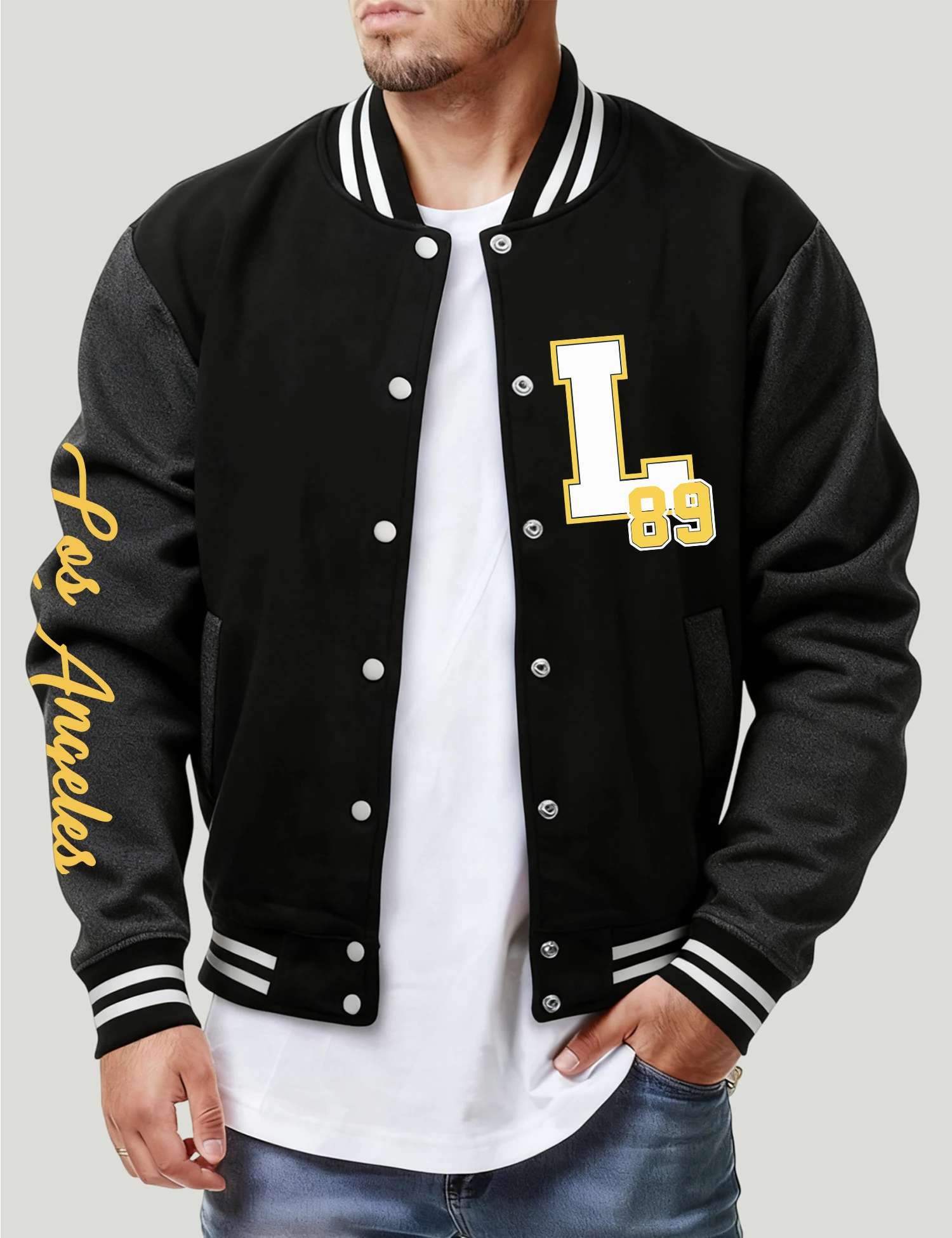 

Огромный L и номер 89, мужской бейсбольный трикотаж с принтом, модные флисовые куртки, осенняя винтажная спортивная одежда, свободная теплая одежда унисекс