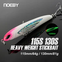 NOEBY Stickbait lápiz de hundimiento pesado 115mm 64g 130mm 81g señuelo de pesca cebos duros artificiales para lubina atún Señuelos de pesca