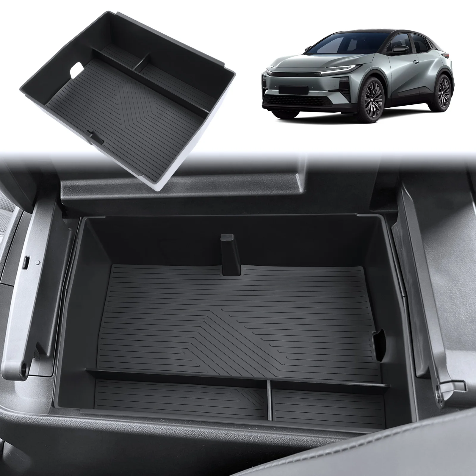 RUIYA für Toyota C-HR EV SE/XSE 2026 2027 Auto-Armlehnen-Aufbewahrungsbox Toyota CHR Mittelkonsole-Aufbewahrungsbox Auto 2026 C-HR Aufbewahrungsbox