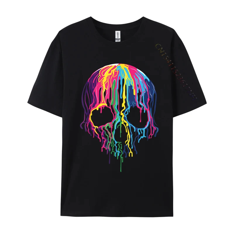 

Colorful Melting Skull Art Halloween Funny Men Tshirt Faddish Party Cotton Mens Tops Tees Casual Tee Shirt Fall Wholesale