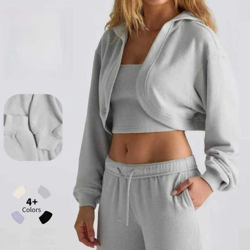 

Women's Autumn Winter Sports Sweatshirt Hooded Running Fitness Sportswear Sexy Casual Loose Versatile Yoga Sweatshirt