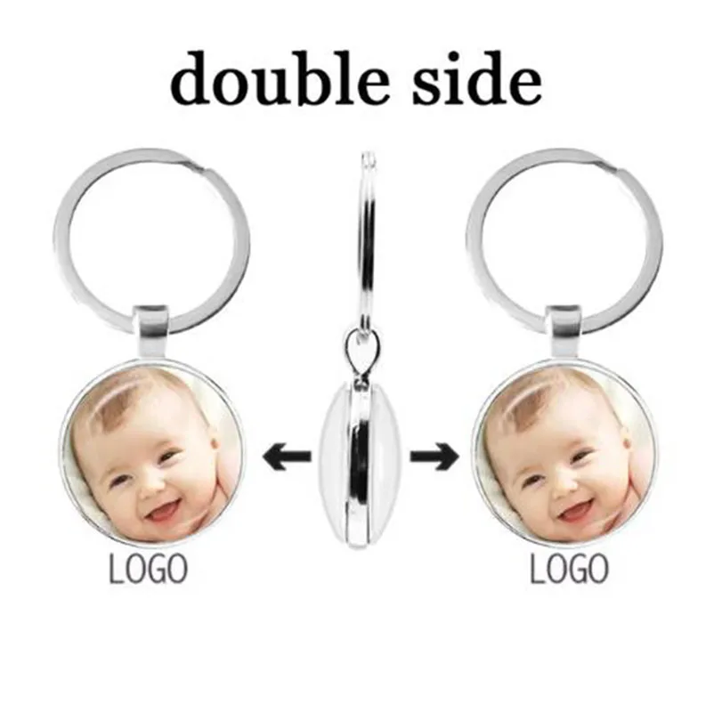 Personalized Customized Double sided Keychain LOGO Mom Dad Baby Child Grandpa Parents Keychain Family Anniversary Gift