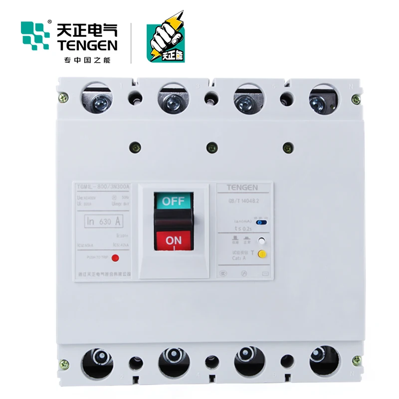 TENGEN TENGEN TGM1L-800/4300B 630A Molded Case Leakage Protection Circuit Breaker 4P Main Switch