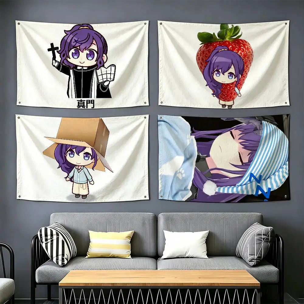 

cute expressions Asahina Mafuyu Enamel Flags Wall Hanging Tapestry Outdoor Garage Room Decorative flag Background Blanket
