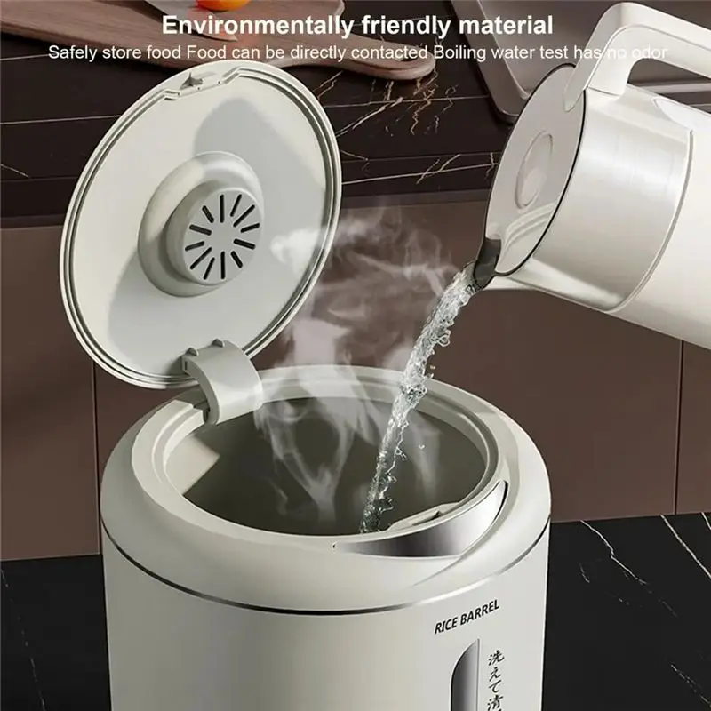 DT39 Moisture-Proof Sealed Rice Bucket, Insect-Proof Kitchen Storage Container with Lid, 12L Large