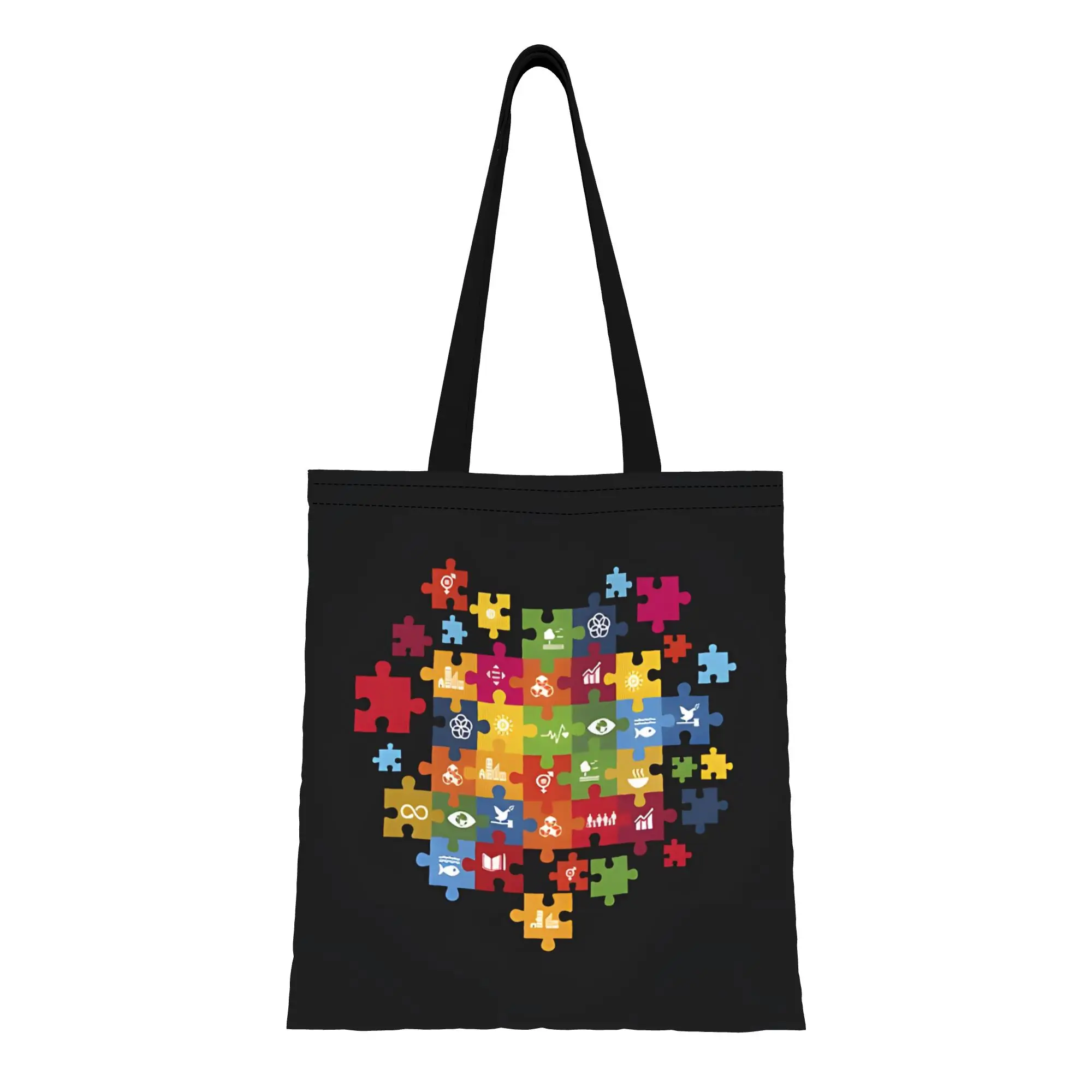 

Sustainable Development Goals Sdgs Youth Day Canvas Woman Tote Bag for Shopping Travel Shoulder Handbag Teen Graduation gift