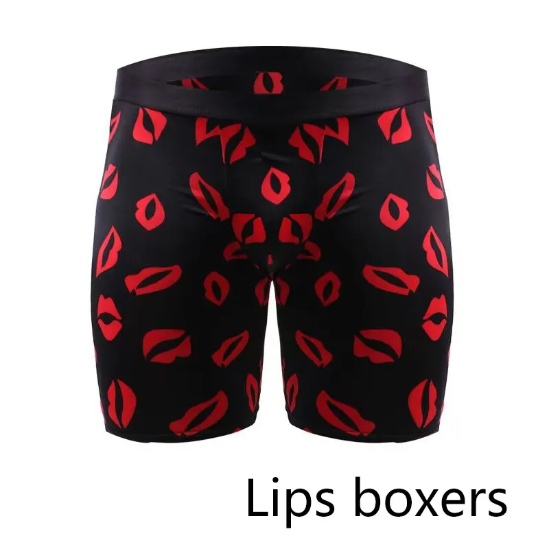 Men Boxer Shorts Underpants Underwear Black 2XL 3XL 4XL Fashion Lips Boxers Sports Casual Soft Smooth