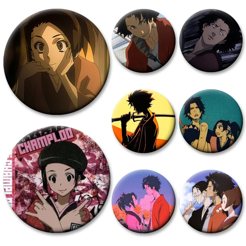Anime Samurai Champloo Brooches Pins Fashion Jewelry Accessories Cartoon Cosplay Badge for Clothes Backpack Decoration Gifts