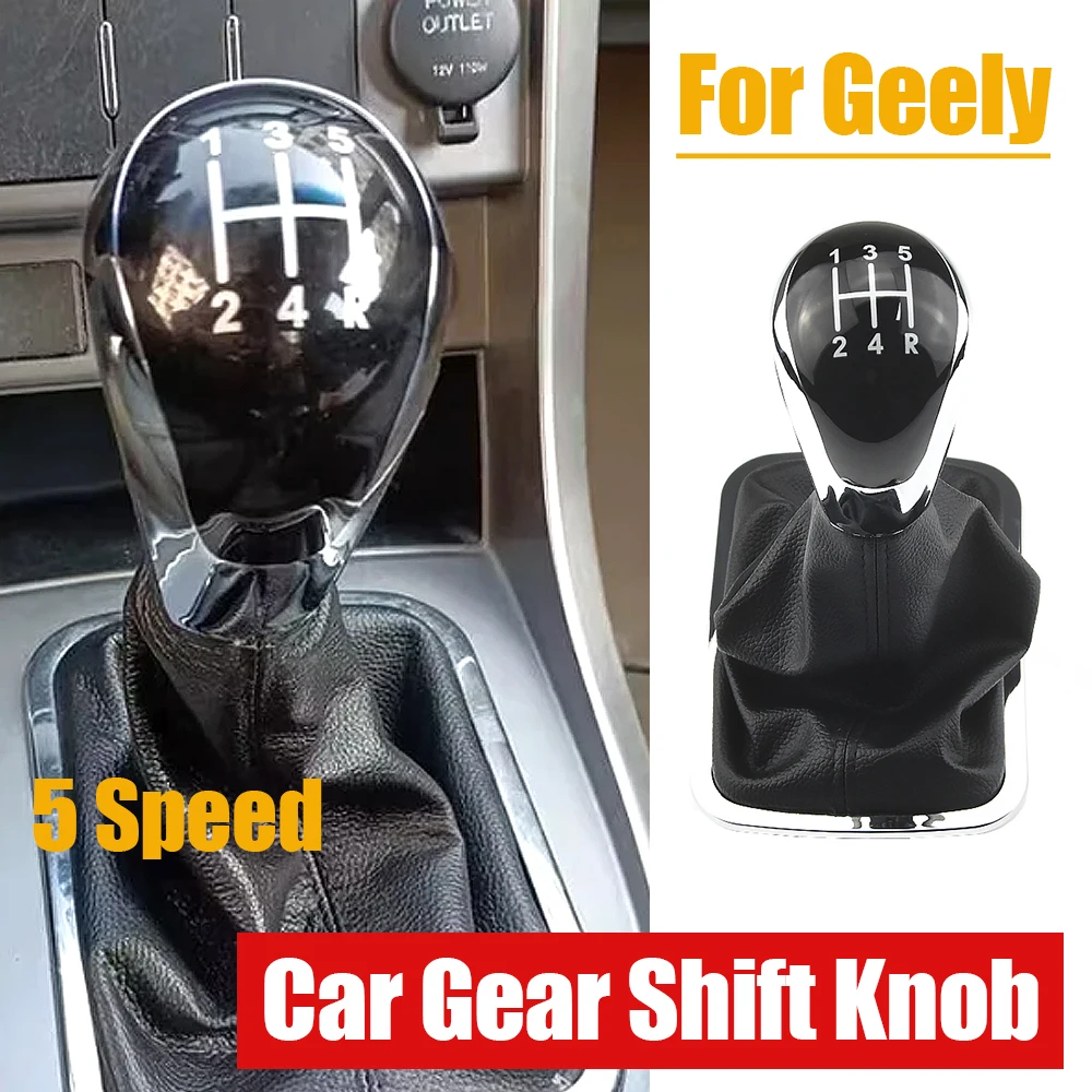 Gear Shift Knob with Dustproof Gaiter Boot Cover for Geely Emgrand 7-RV EC7-RV EC715-RV EC718-RV EC-HB Hatch Car Accessory