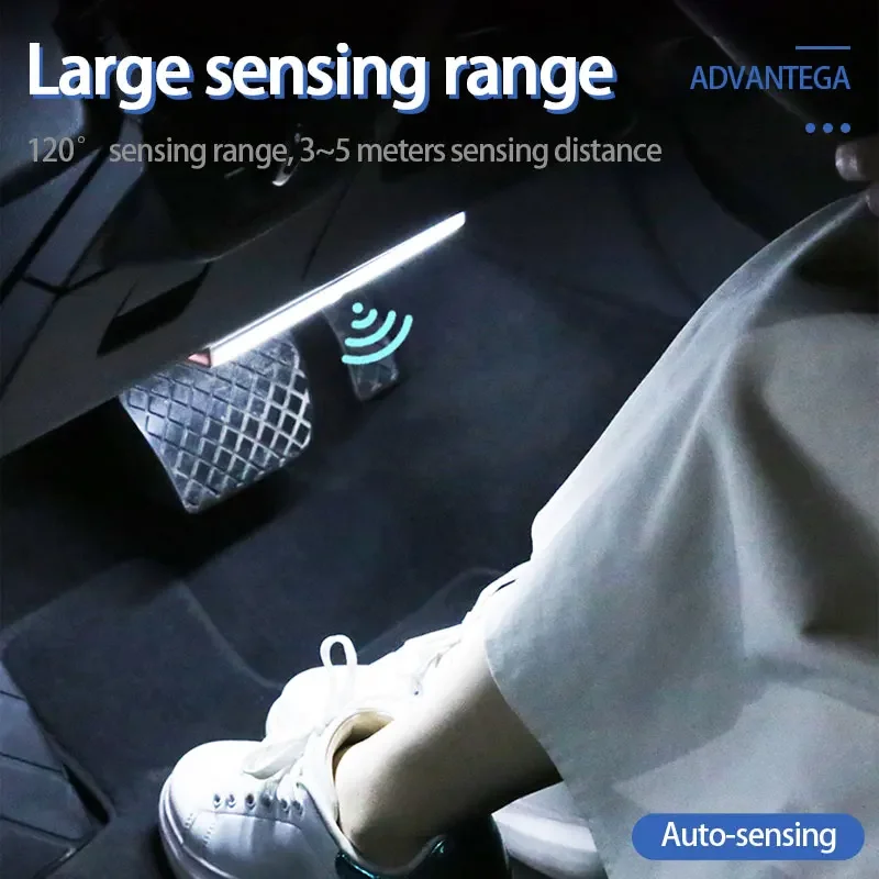 Car Sensor Light for Floor Trunk Hood USB Rechargeable Automatic Induction Light Bar Magnetic Maual/Sensing Mode Lamp