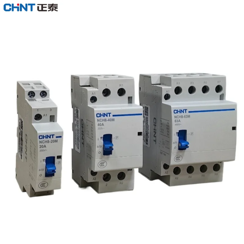 CHINT NCH8-M Modular Contactor With Manual Operation 16A-63A NCH8-20M~63M AC24V 110V 230V DIN Rail AC Contactor