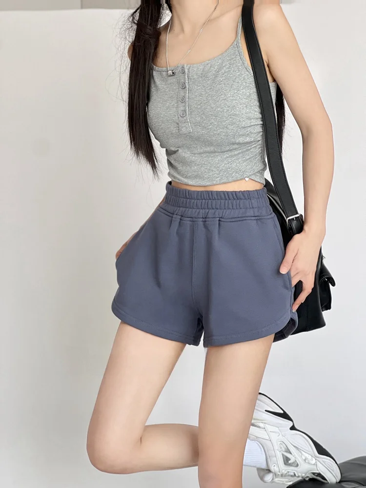 

Американские ретро-брюки Dopane для девушек, летние спортивные женские брюки с высокой талией и широкими штанинами, повседневные, тонкие, с дизайнерскими карманами