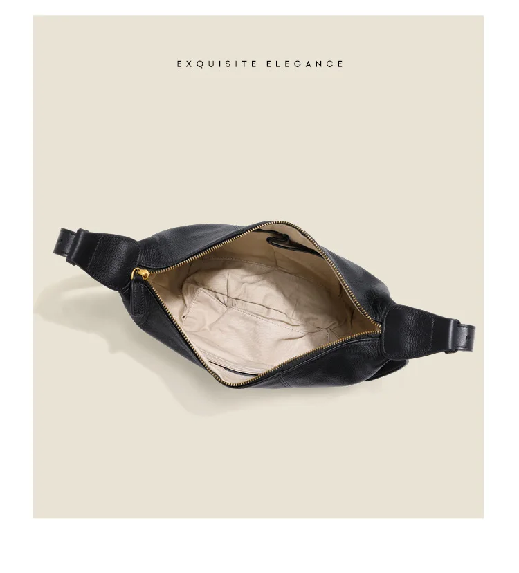 2026 New Top-Grain Cowhide Leather Crossbody hobo Bag - ladies' Luxurious, Versatile & Sophisticated Shoulder Bag