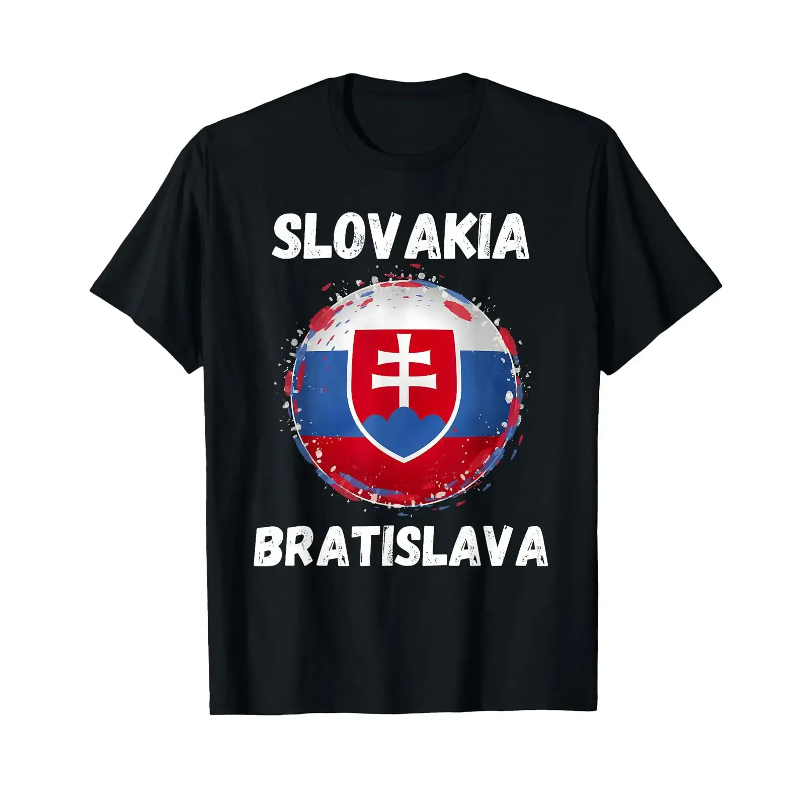 Bratislava Slowakei Vintage Slowakische Flagge Souvenirs T-Shirt Vintage-Waschung Leicht Lässig Bequem Atmungsaktiv Dehnbar