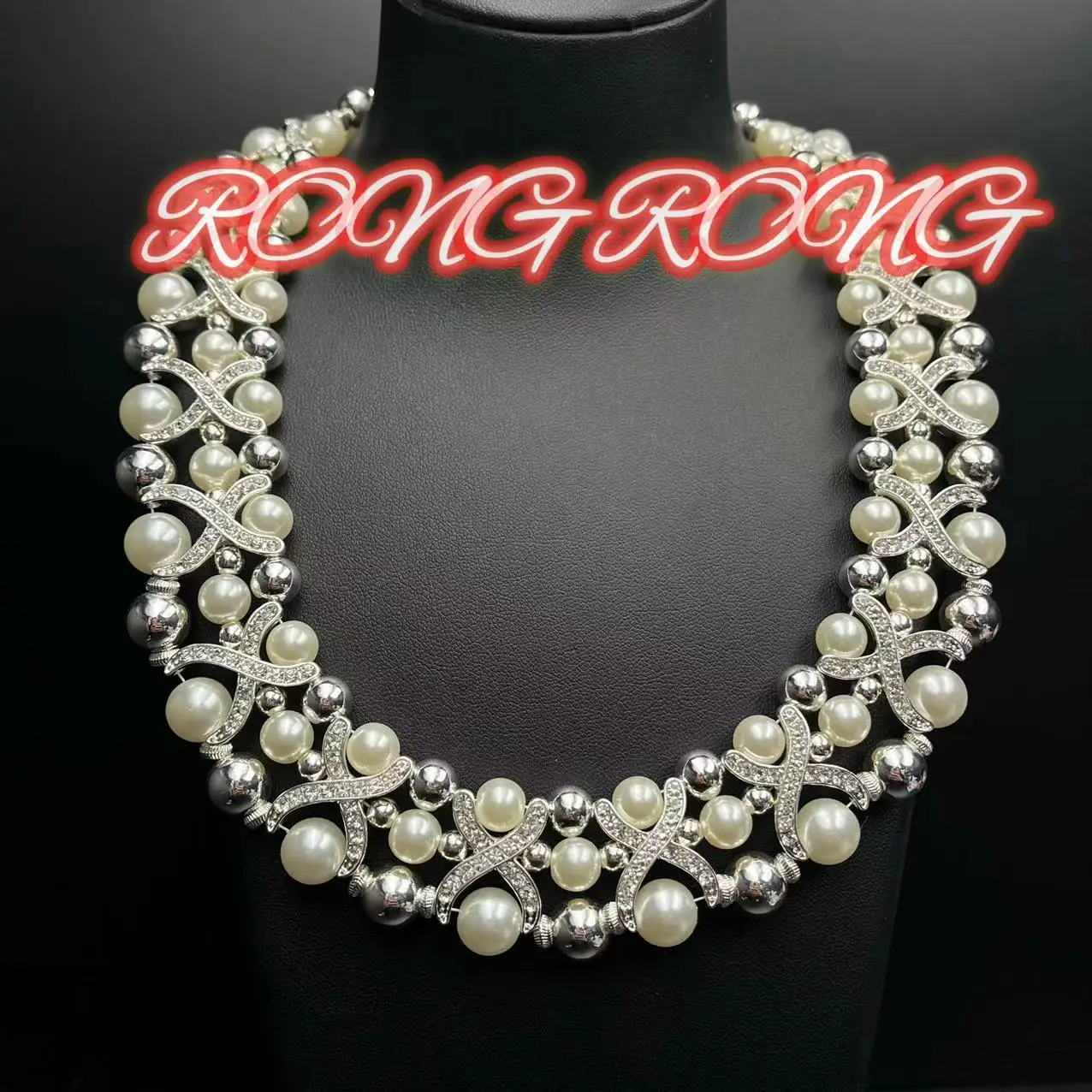 

Модное жемчужное ожерелье со стразами, роскошное темпераментное женское ожерелье с высоким смыслом, тяжелая промышленность, средневековое ожерелье, ювелирные изделия