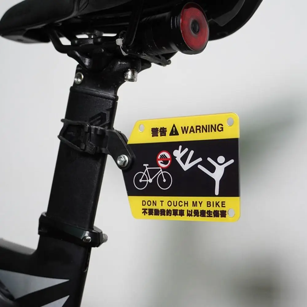 

Water Proof Bicycle Warning License Plates Don't Touch My Bike Banning Bicycle Pendants Modify Graffiti Plastic Bike Accessories