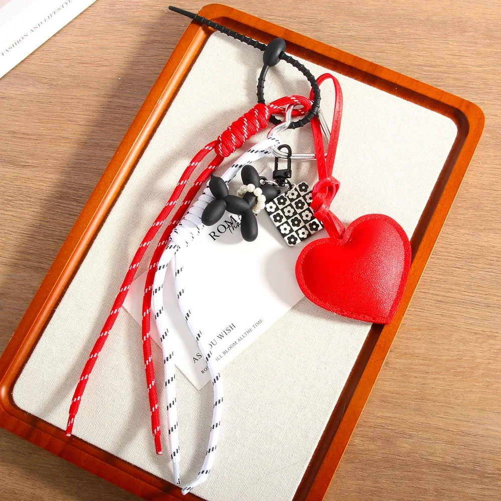 Bag Charm Heart Rope Hanging Decoration Accessory For Handbag Purse Fashion Lovers Personalized Style Gift Trendy Women Bag Acce