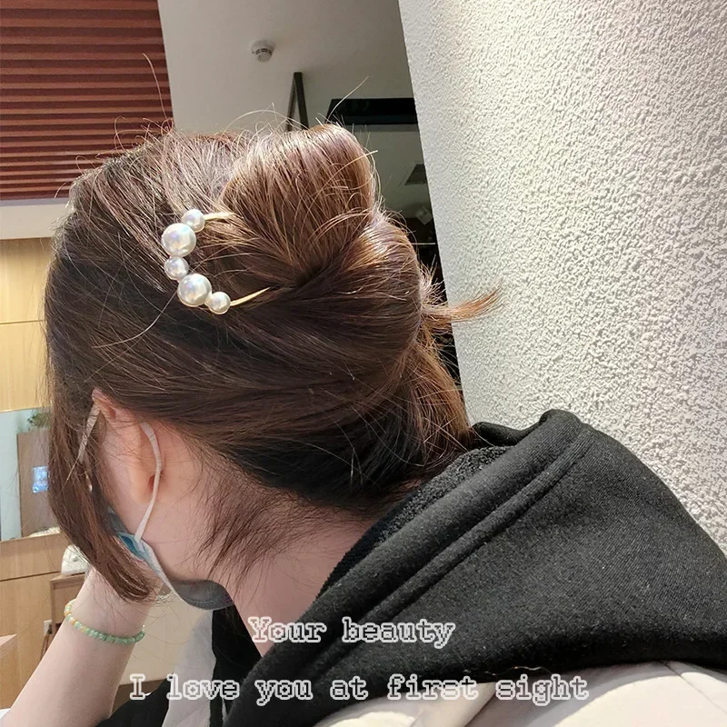 U Shaped Hairpins Hair Clips for Women Korean Style Elegant Metal Forks Vintage Pearl Styling Hairpins Hair Styling Tools Gifts